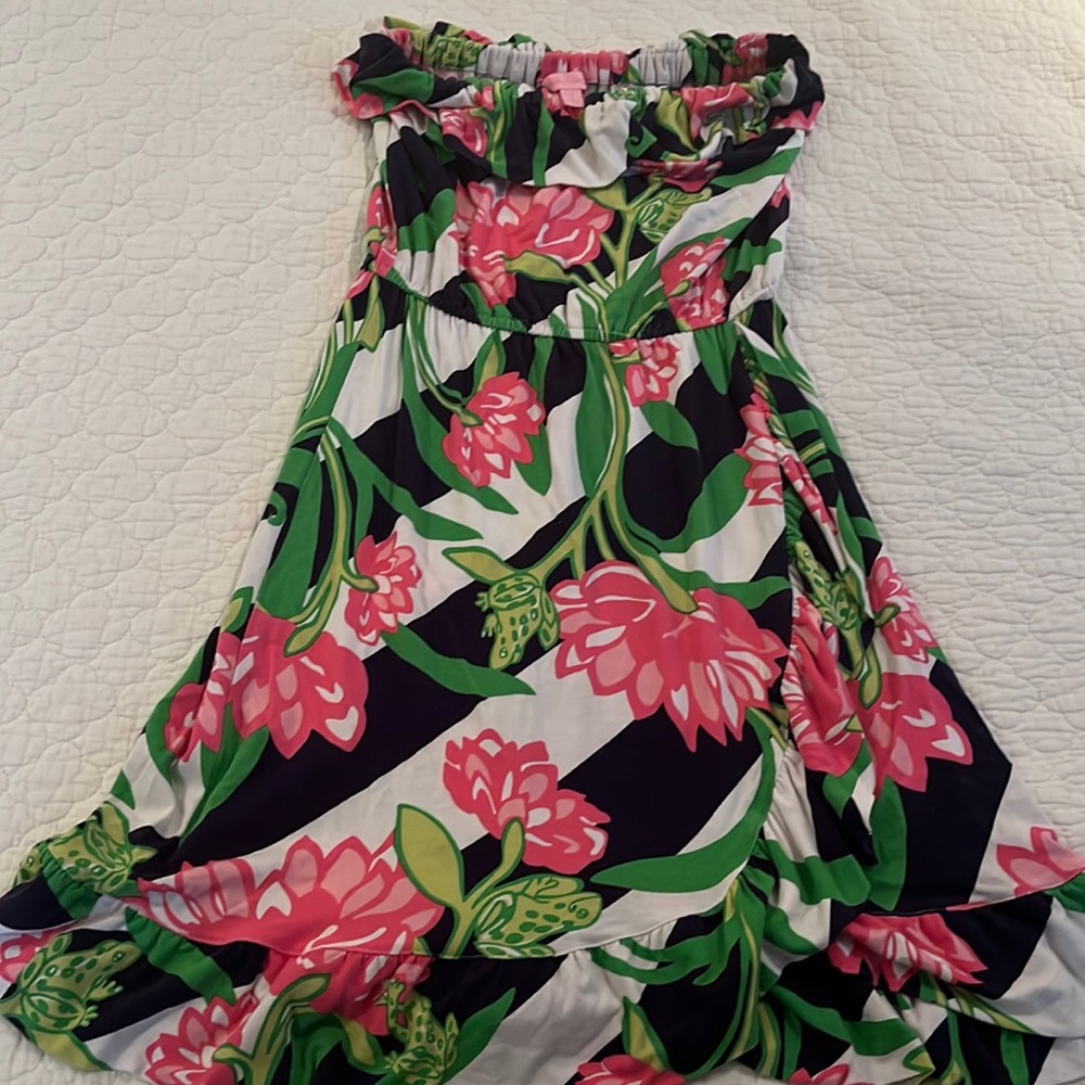Lilly Pulitzer strapless cotton dress size small